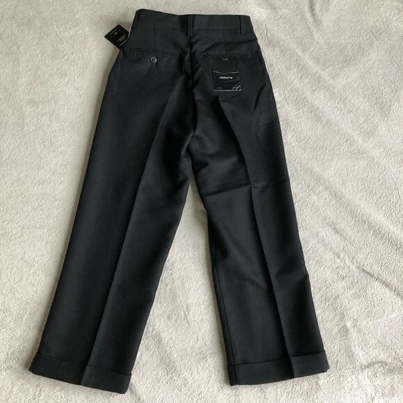 Claiborne Boys Gabardine Pleated Black Dress Pants - Picture 7 of 11